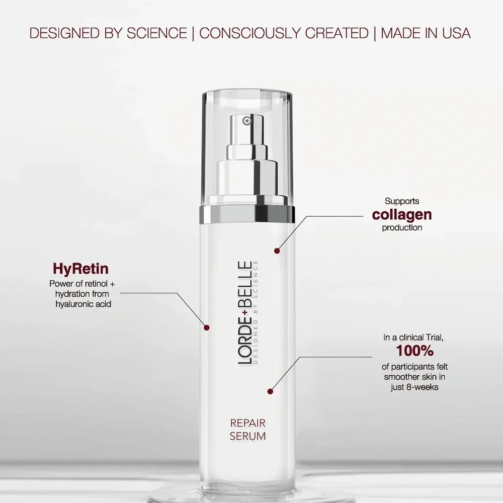 NIB LORDE + BELLE REPAIR SERUM- scientifically proven, potent skincare! 🤩